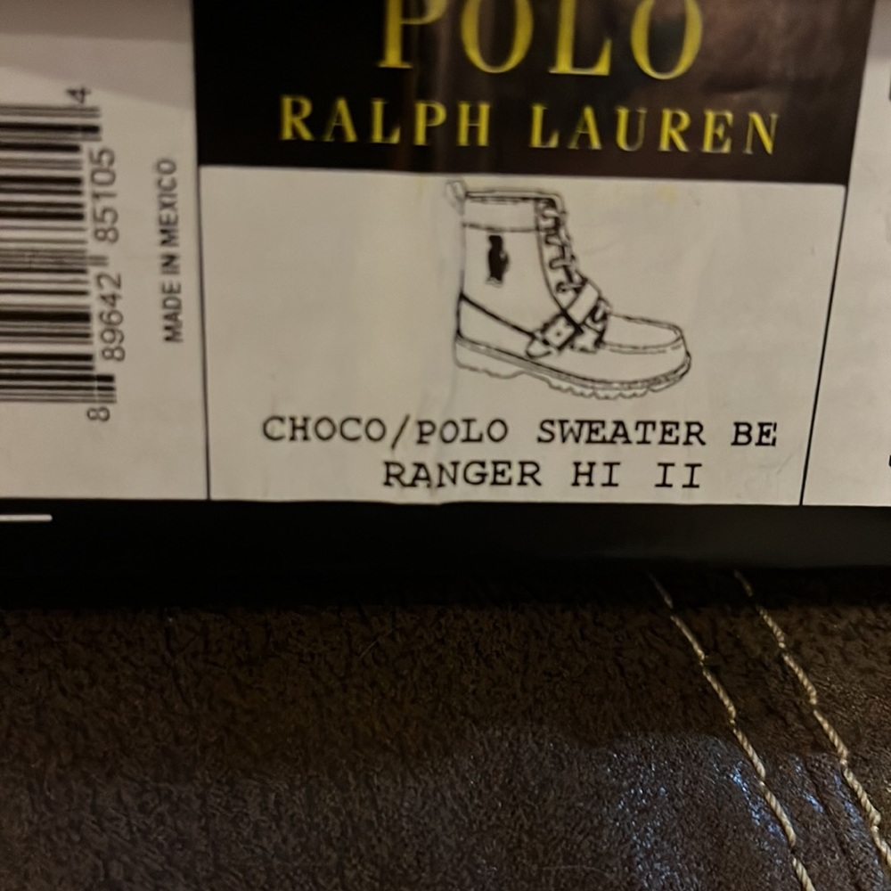 Polo by Ralph Lauren Dark Brown Kids Boots with Bear Patch - Picture 10 of 10